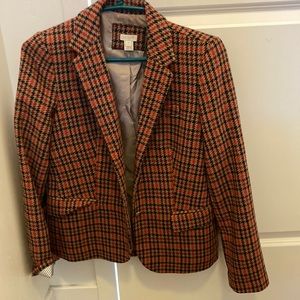 Orange vintage looking plaid blazer